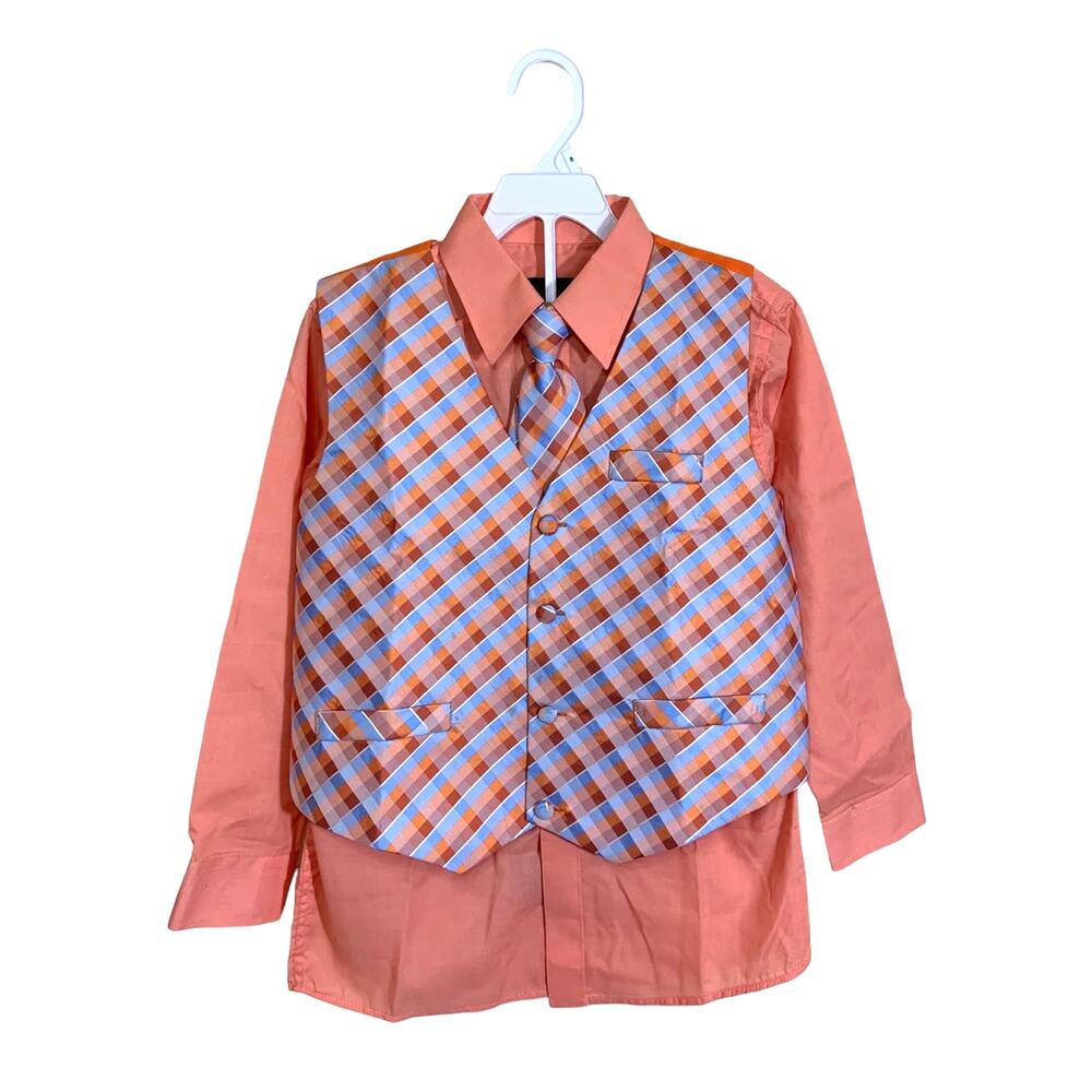 Boys Vittorino Signature Collection 3-Piece Dress Shirt Tie and Vest Set Size 10